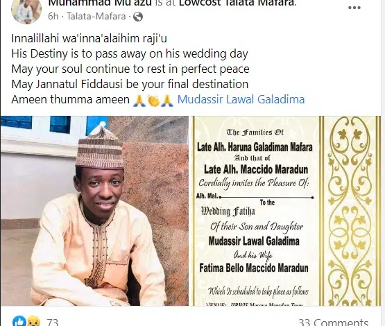 Groom Passes On Less Than Six Hours After His Wedding In Zamfara