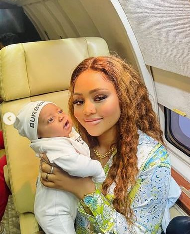 ‘The Littlest Person In My Life That Occupies A Huge Space In My Heart’ – Regina Daniels Gushes Over Newborn Son