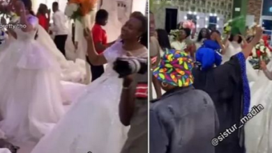 Single Ladies In Search Of Husband Attend Church Service In Wedding Gowns (Watch Video)