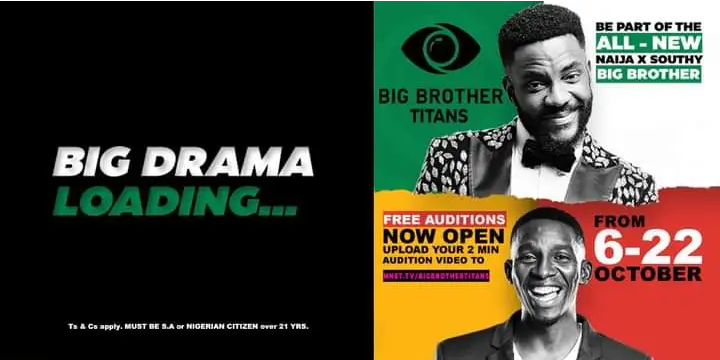 Big Brother Titans: Organizers begin audition of Big Brother Nigeria/South African edition [SEE HOW TO APPLY]