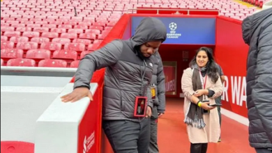 Sabinus visits Liverpool Stadium, Anfield [PHOTOS]