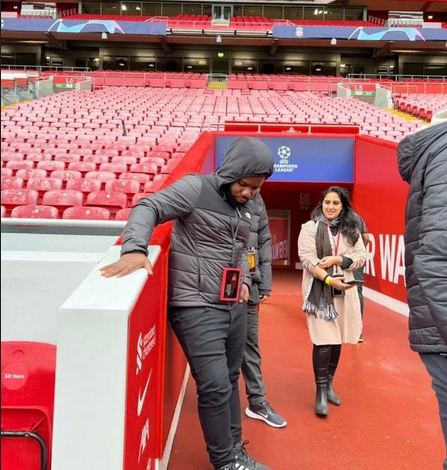 Sabinus visits Liverpool Stadium, Anfield [PHOTOS]