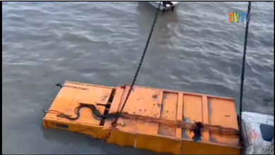 LASEMA Recovers Waste Truck From Lagos Lagoon (Video)